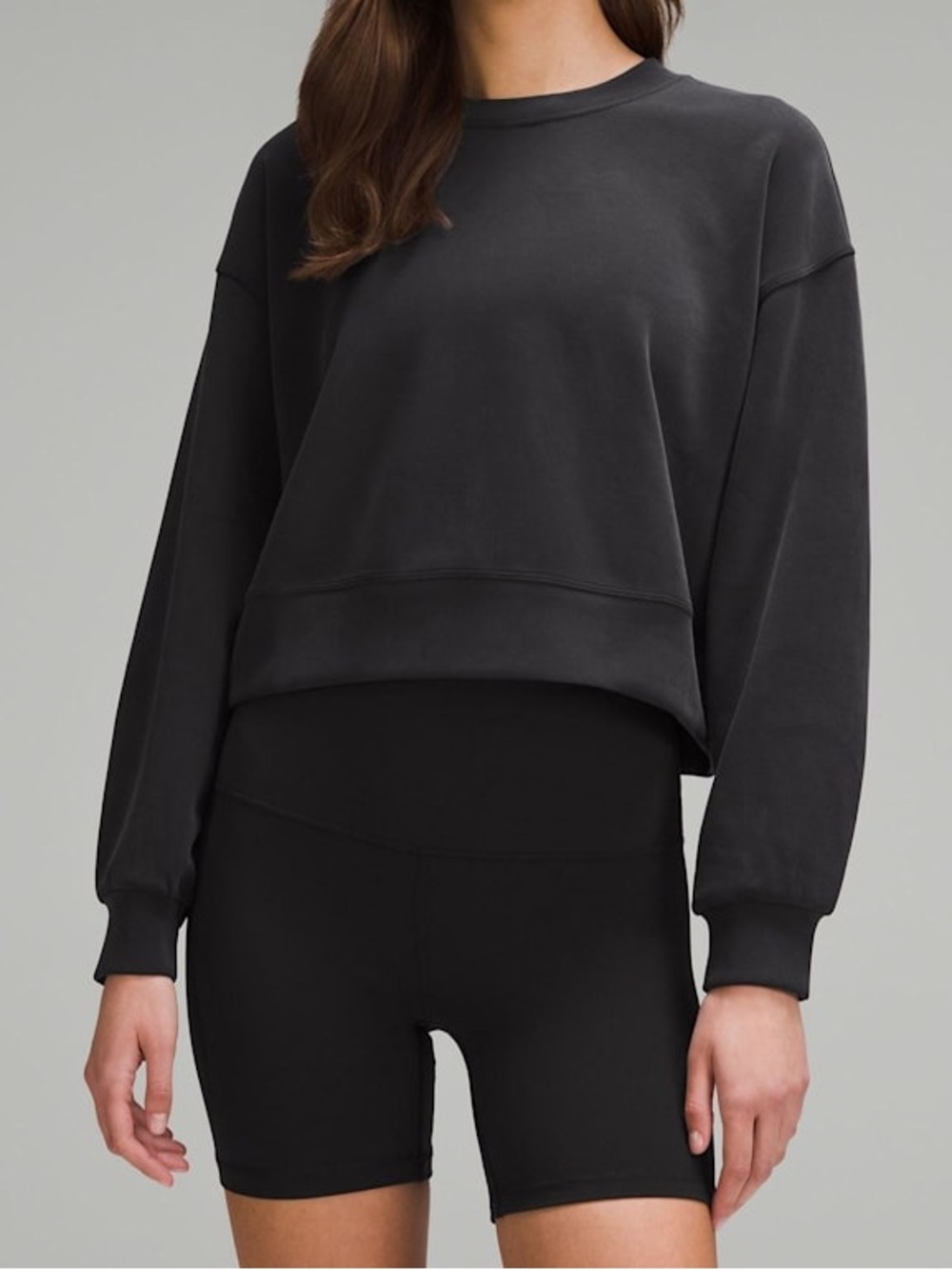 Lululemon Cropped Crewneck Sweatshirt - Black